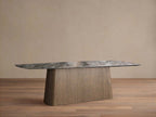 Vincenza Dining Table with Marble Top Solid Wood Toulouse Base