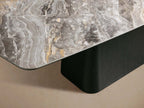 Vincenza Dining Table with Marble Top Solid Wood Toulouse Base