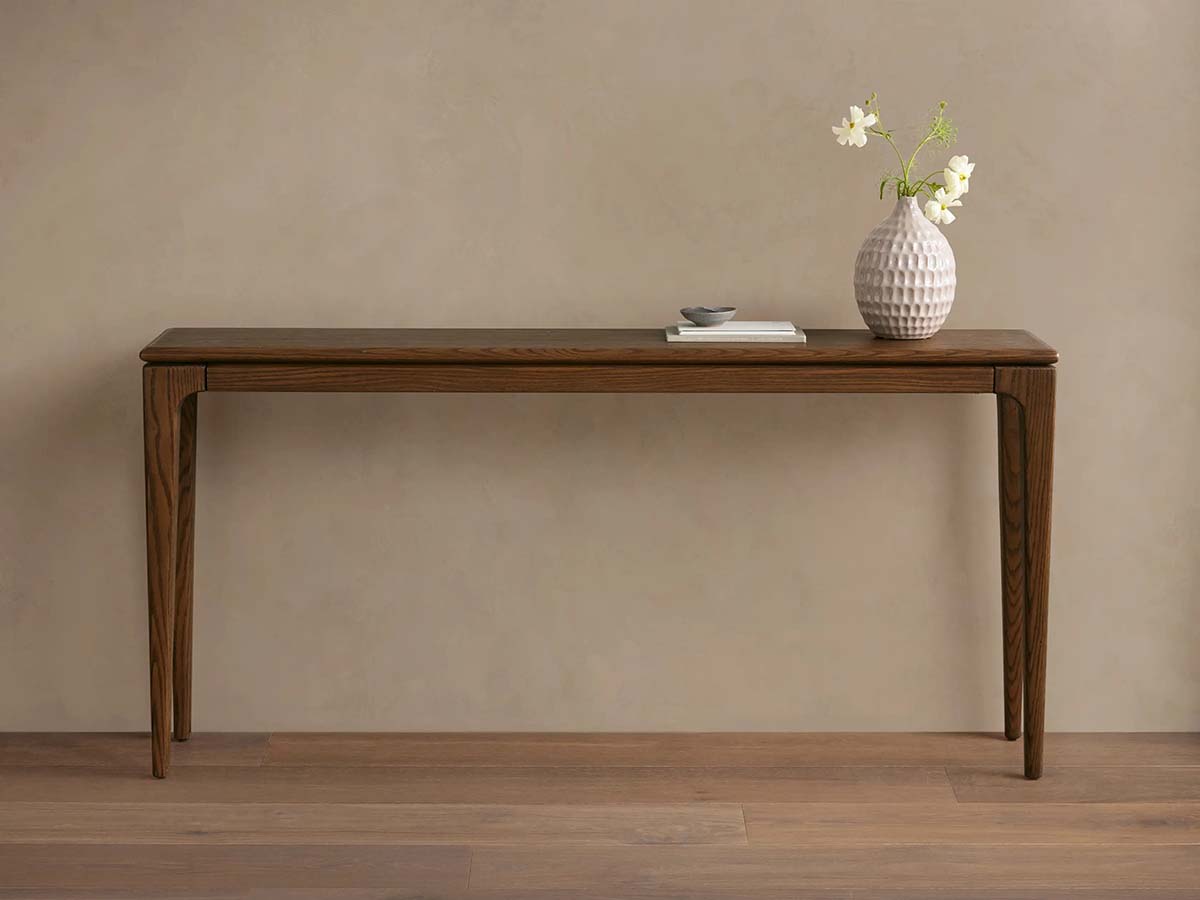 Park Ash Wood Entryway Console Table Minimalist Style Ebony Hallway Entrance Table