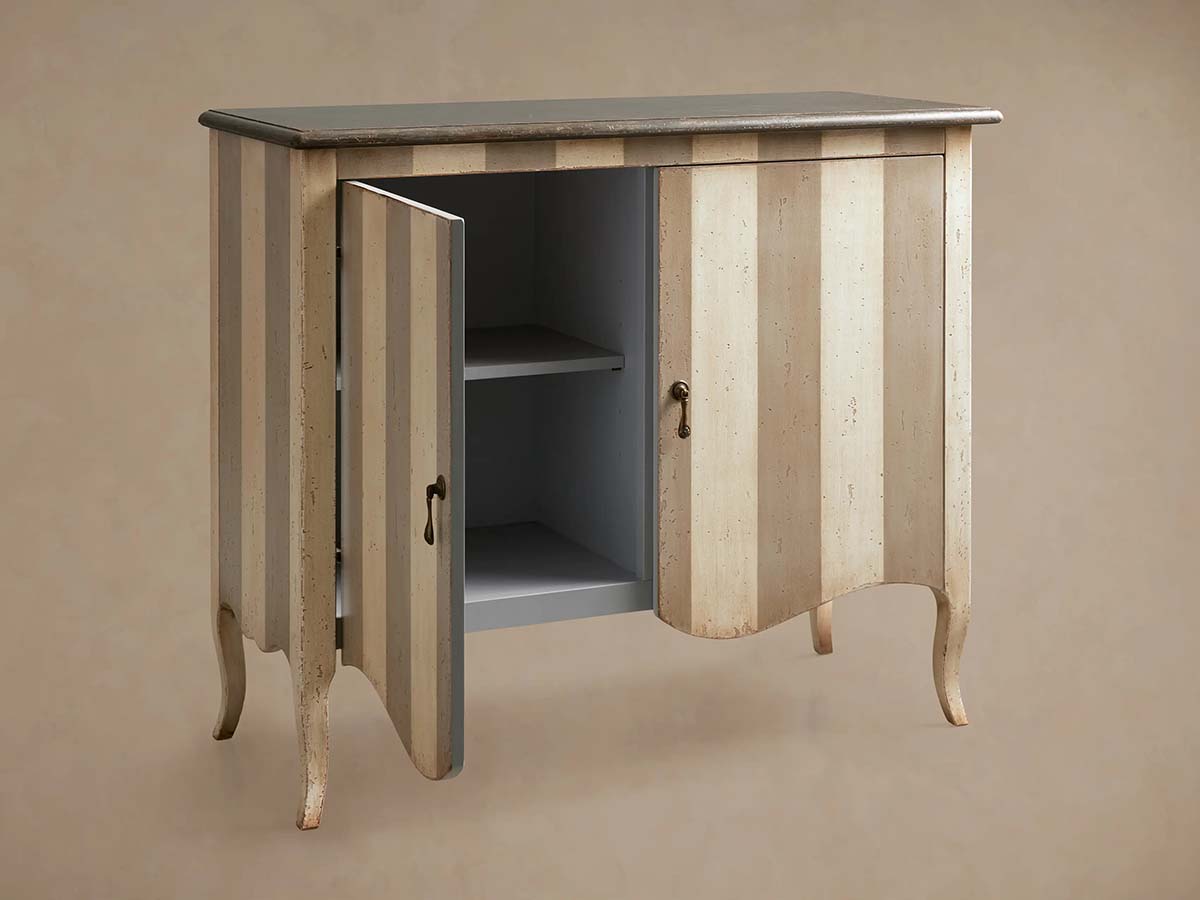 Orabela Amalfi Vintage Distressed Sideboard Buffet Storage Cabinet Hand-Painted Wood Entrance Cabinet