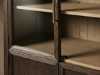 Hattie Glass Tall Display Cabinet Oak Wood Living Room Storage Cabinet Hattie Glass Tall Display Cabinet Arched with Solid Oak Wood Living Room Storage Cabinet