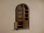 Giotto Glass Doors Tall Display Cabinet Wood Antique Dining Sideboard Antique Bookcase