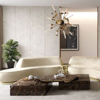 Luxury Black & White Coffee Table with Sculptural Design & High Gloss Finish