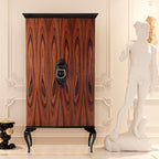 Luxury Sculptural Display Cabinet with Glass Shelves & Designer Storage