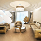Luxury Oval Dining Table with Sculptural Brass Accents & High Gloss Finish