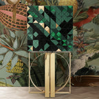 Luxury Geometric Bar Cabinet with Pixel-Inspired Design & Hidden Storage