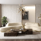 Luxury Black & White Coffee Table with Sculptural Design & High Gloss Finish