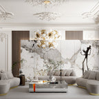 Luxury Coffee Table with Cracked Brass Sculptural Base & Smoked Glass Top