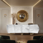 Luxury Diamond Sideboard Cabinet with Faceted Design & Hidden Storage