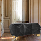 Luxury Diamond-Inspired Sideboard Cabinet with Black Gold Finish & Hidden Storage