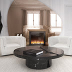 Luxury Gold Coffee Table with Round Glass Top & Sculptural Brass Base