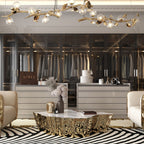 Luxury Patina Brass Coffee Table with Organic Sculptural Design & Handcrafted Finish