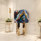 Luxury Geometric Bar Cabinet with Pixel-Inspired Design & Hidden Storage