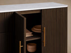 Finnley Enfilade buffet de luxe en marbre, meuble TV en bois, commode d'entrée à tiroirs