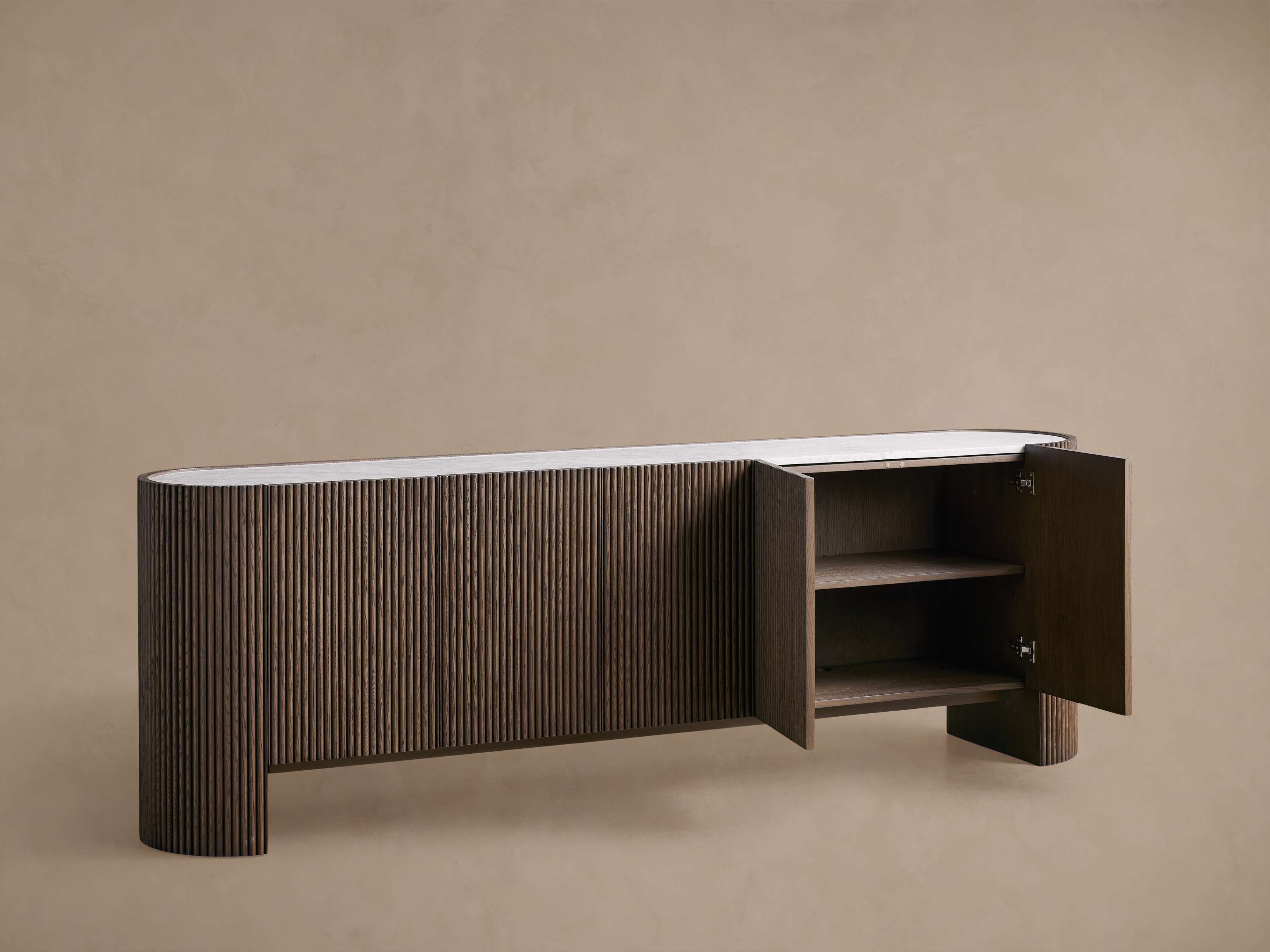 Flore Marmorplatte Buffet Sideboard Holz Eingänge Schrank Wohnzimmer Medienschrank TV-Schrank