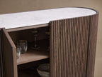 Flore Marmorplatte Buffet Sideboard Holz Eingänge Schrank Wohnzimmer Medienschrank TV-Schrank
