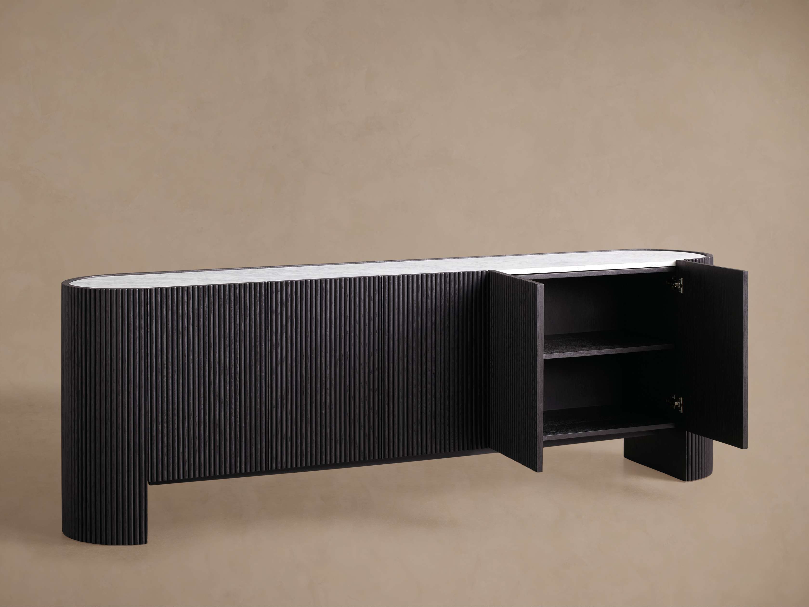 Flore Marmorplatte Buffet Sideboard Holz Eingänge Schrank Wohnzimmer Medienschrank TV-Schrank