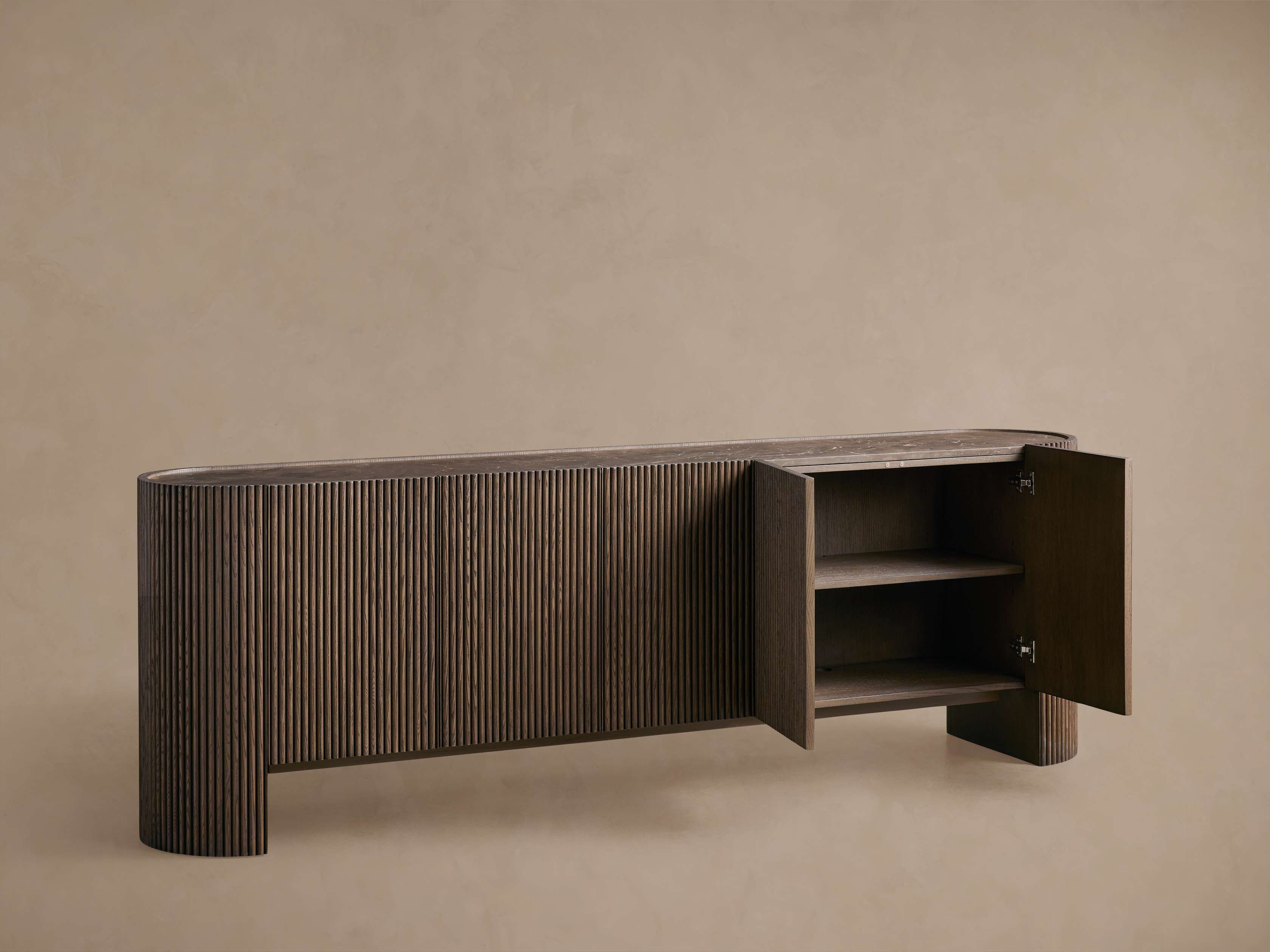 Flore Marmorplatte Buffet Sideboard Holz Eingänge Schrank Wohnzimmer Medienschrank TV-Schrank