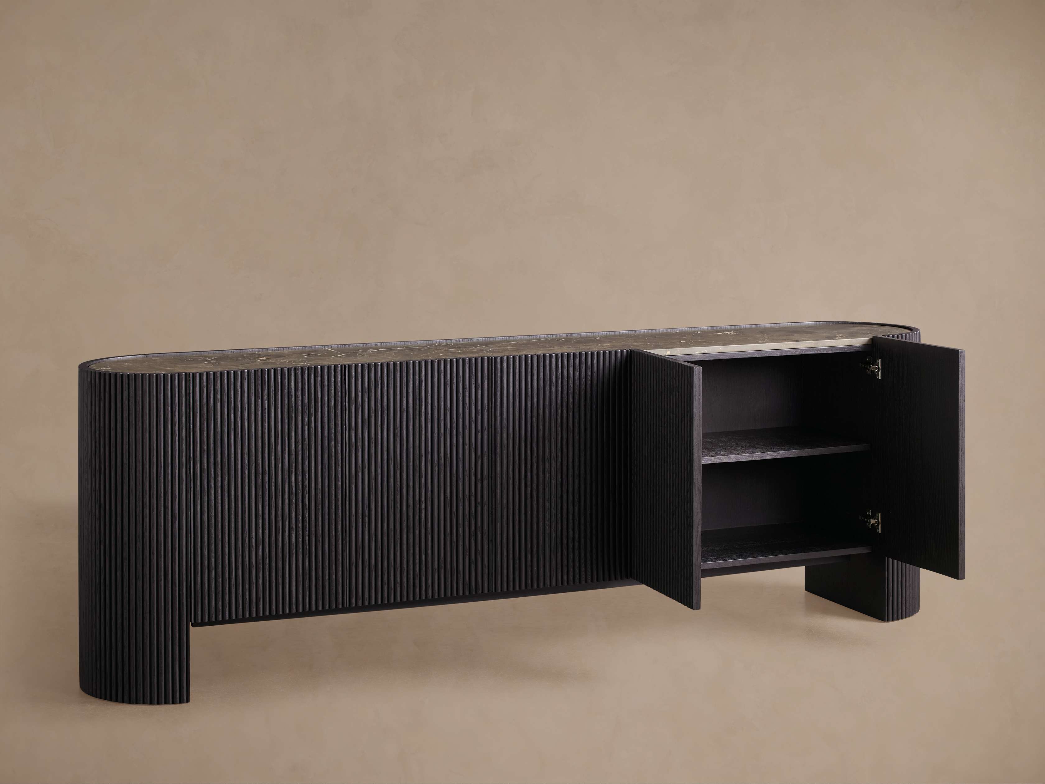 Flore Marmorplatte Buffet Sideboard Holz Eingänge Schrank Wohnzimmer Medienschrank TV-Schrank