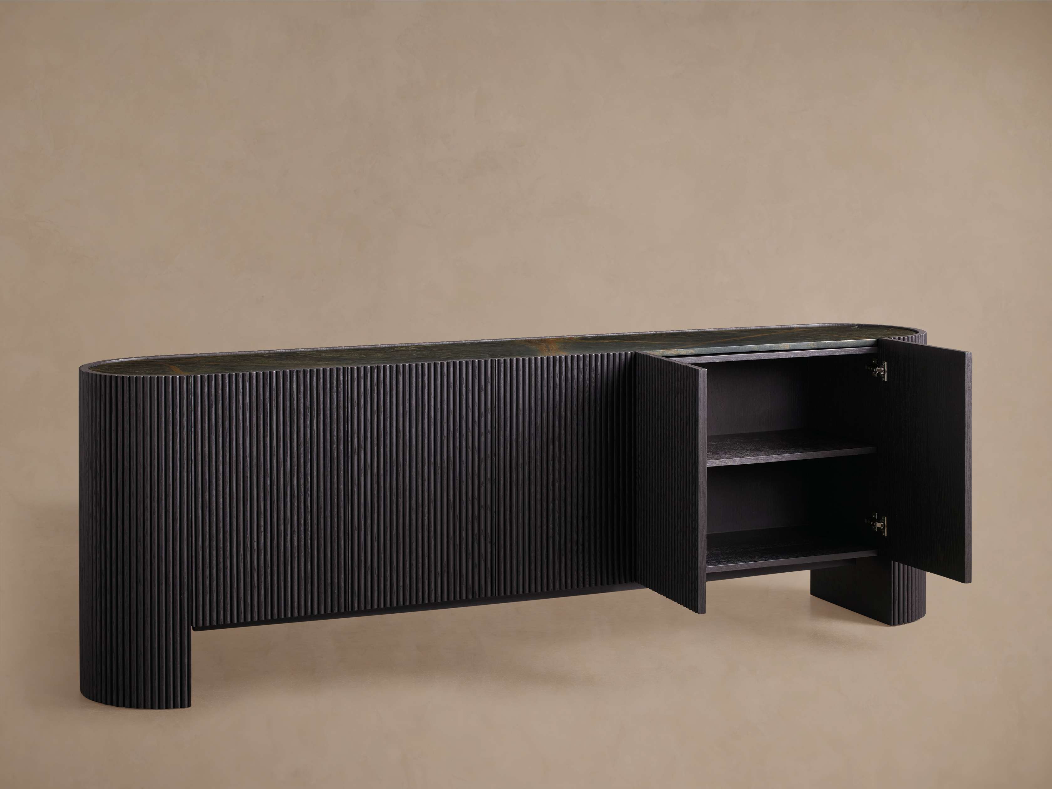 Flore Marmorplatte Buffet Sideboard Holz Eingänge Schrank Wohnzimmer Medienschrank TV-Schrank