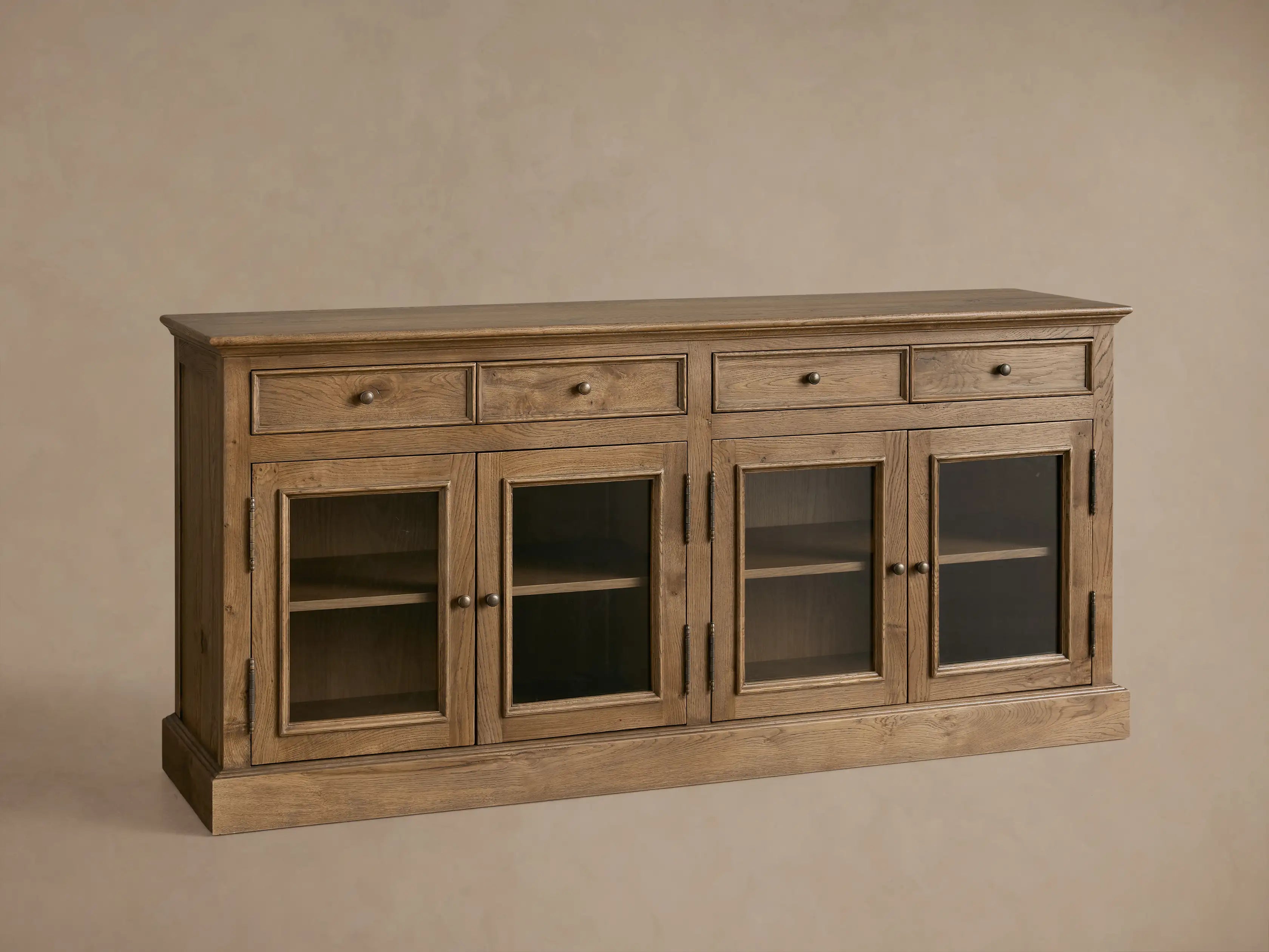 Kensington Reclaimed Glass Buffet-Rustic Farmhouse Reclaimed Wood Cabinet