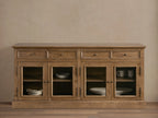 Kensington Reclaimed Glass Buffet-Rustic Farmhouse Reclaimed Wood Cabinet