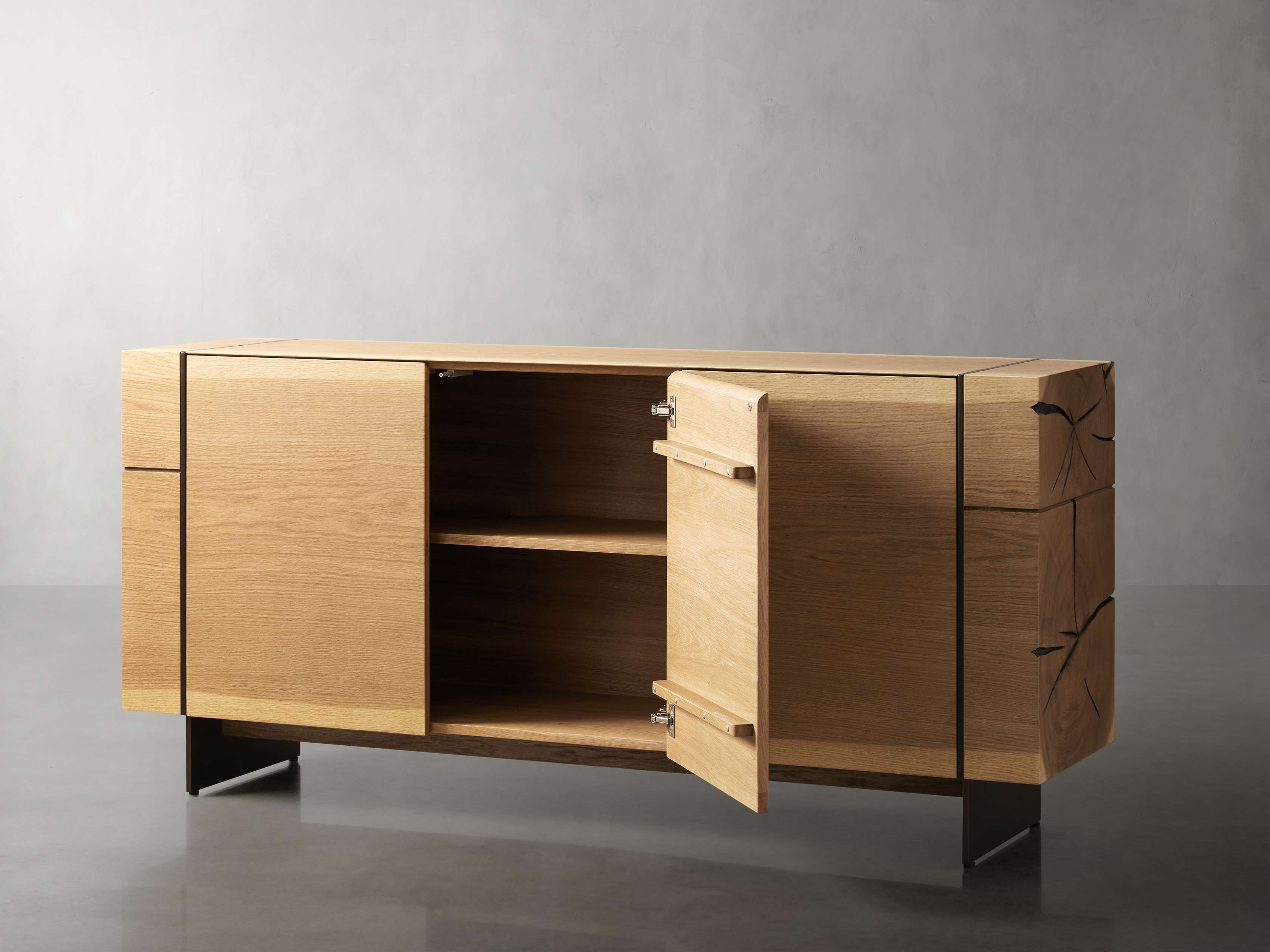 Mihaela Wood Sideboard Buffet Storage Cabinet Solid Oak Living Media TV Cabinet Country Entryway Cabinet