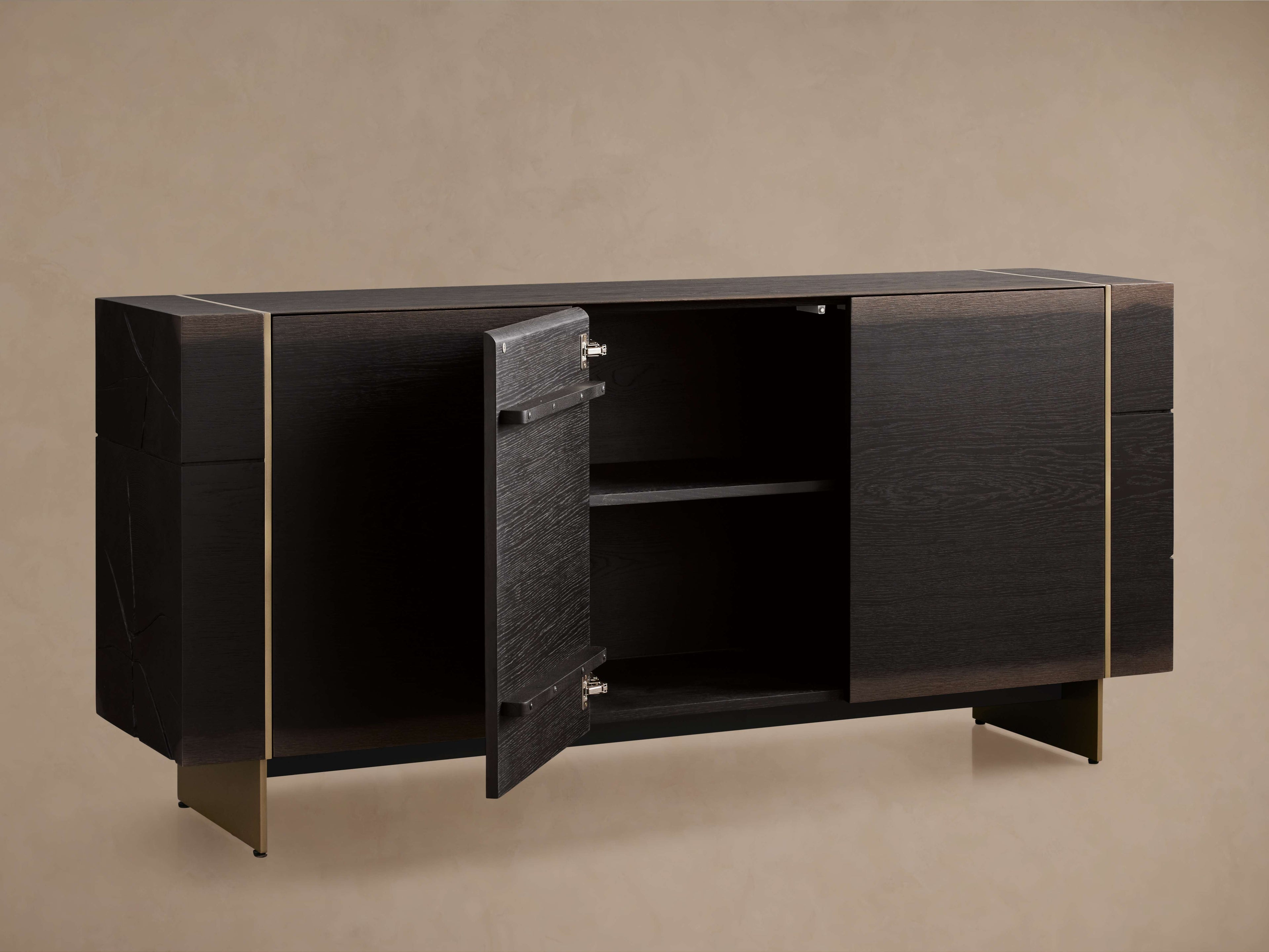 Mihaela Wood Sideboard Buffet Storage Cabinet Solid Oak Living Media TV Cabinet Country Entryway Cabinet