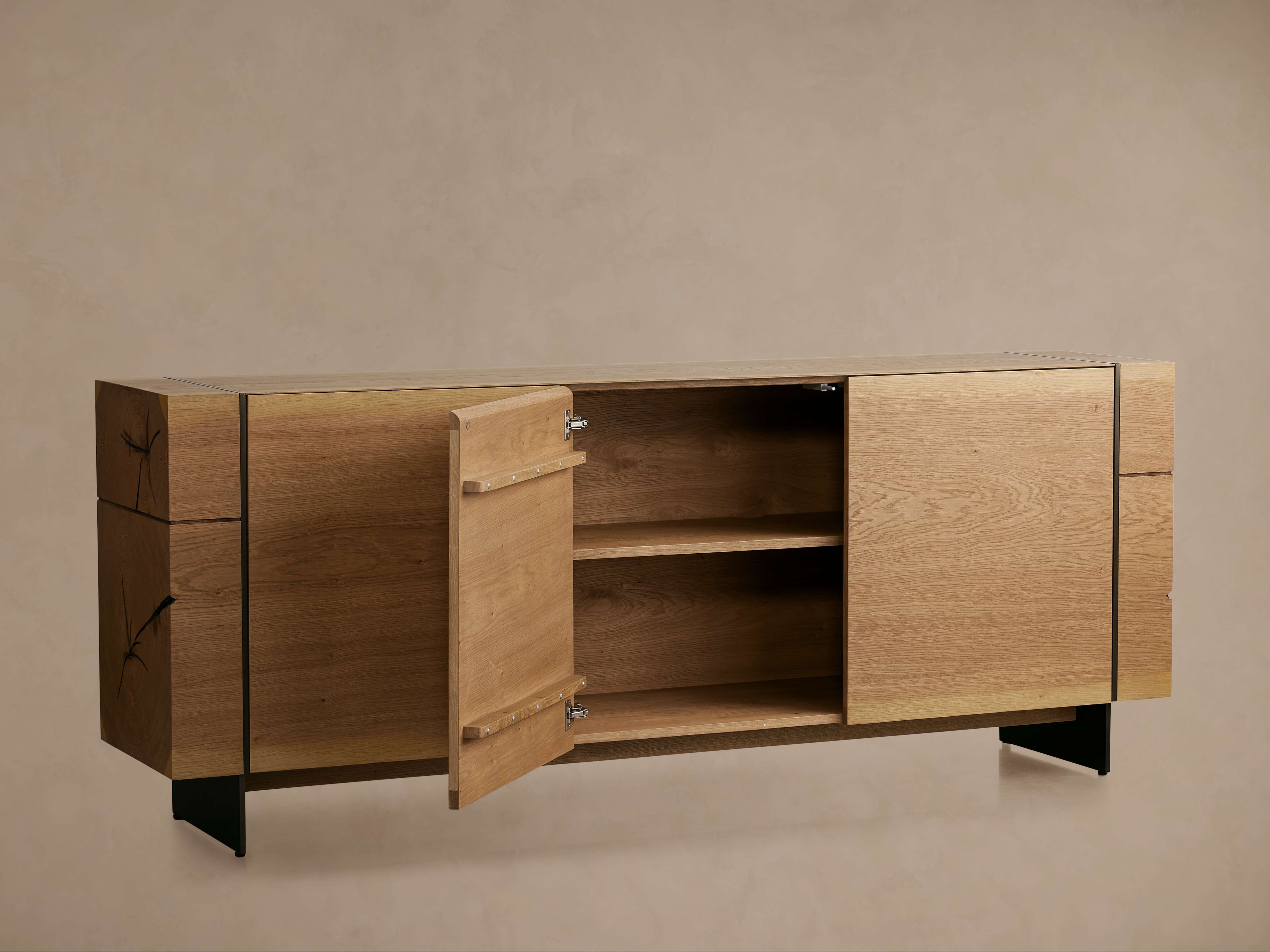 Mihaela Wood Sideboard Buffet Storage Cabinet Solid Oak Living Media TV Cabinet Country Entryway Cabinet
