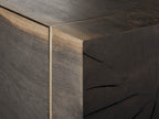 Mihaela Oak Media Console Wood Entertainment Centers Modern Retro TV Stands Storage Cabinet
