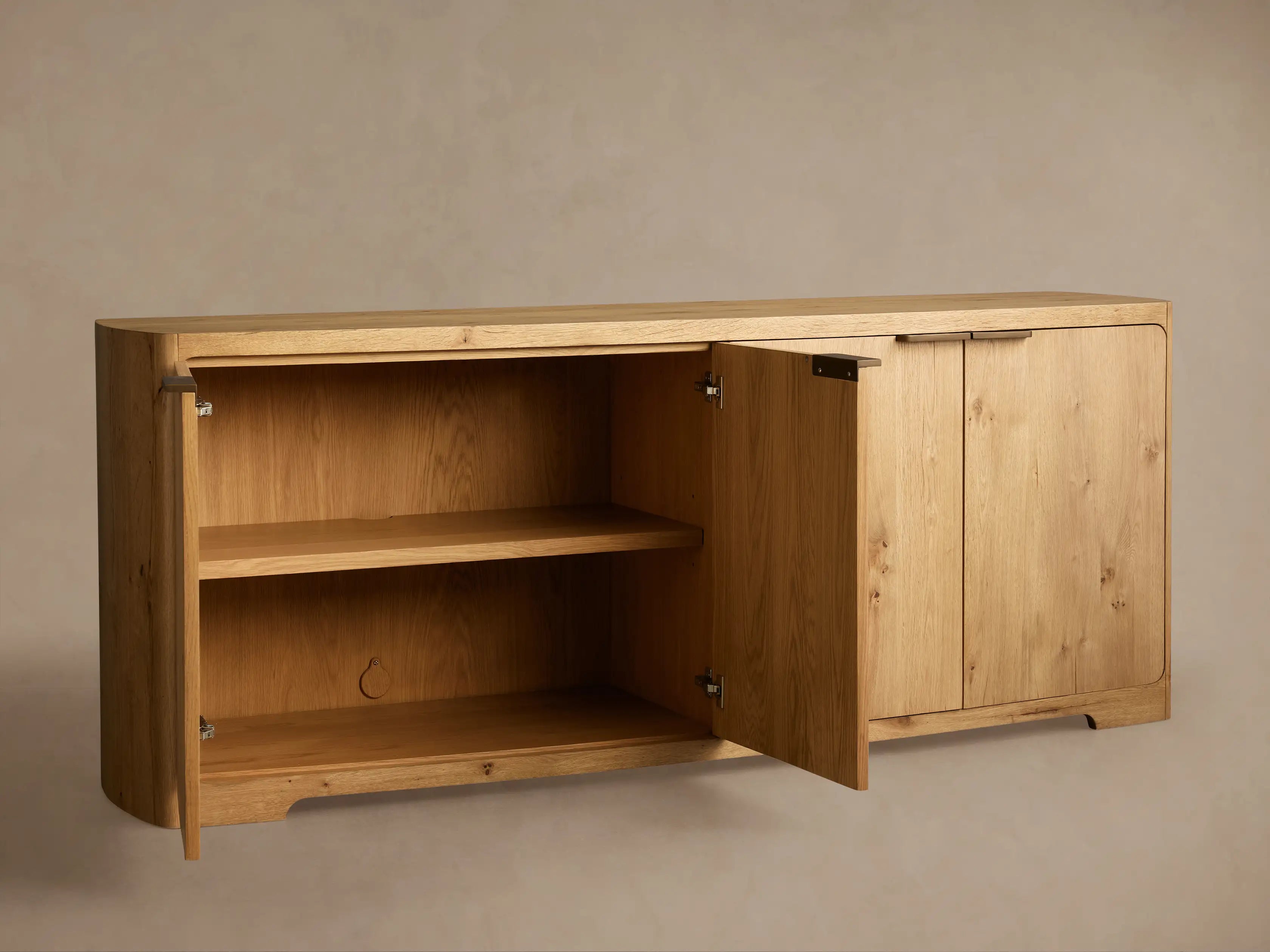 Redding Sideboard, Mid-Century Modern Solid Oak Sideboard
