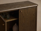 Warby Oak Sideboard, Anrichte, Aufbewahrungsschrank, Mokka, Medien-TV-Schrank, Holz, vier Türen, Eingangsbereichsschrank