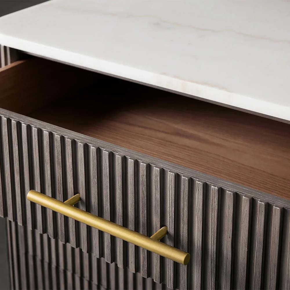 Finnley Wood Eight-Drawer Dresser with Marble or Bluestone Top Rural Chest Of 8-Drawers Cabinet