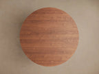 Cortina Wood Round Dining Table Sculptural Wave Base in American Walnut with Romania Style
