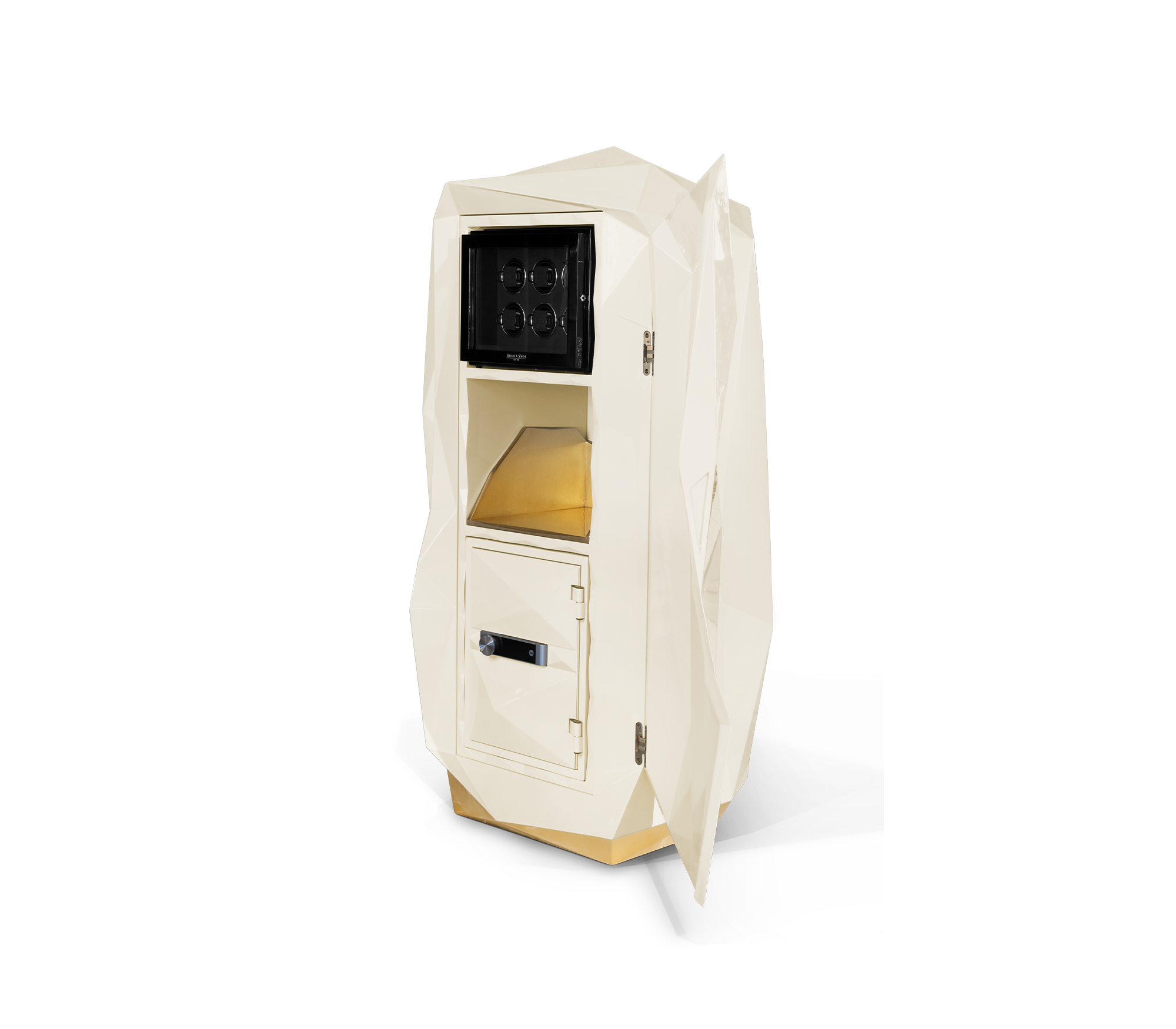 Luxury Diamond Floor Safe with Hidden Watch Winder & Certified High-Security Storage System