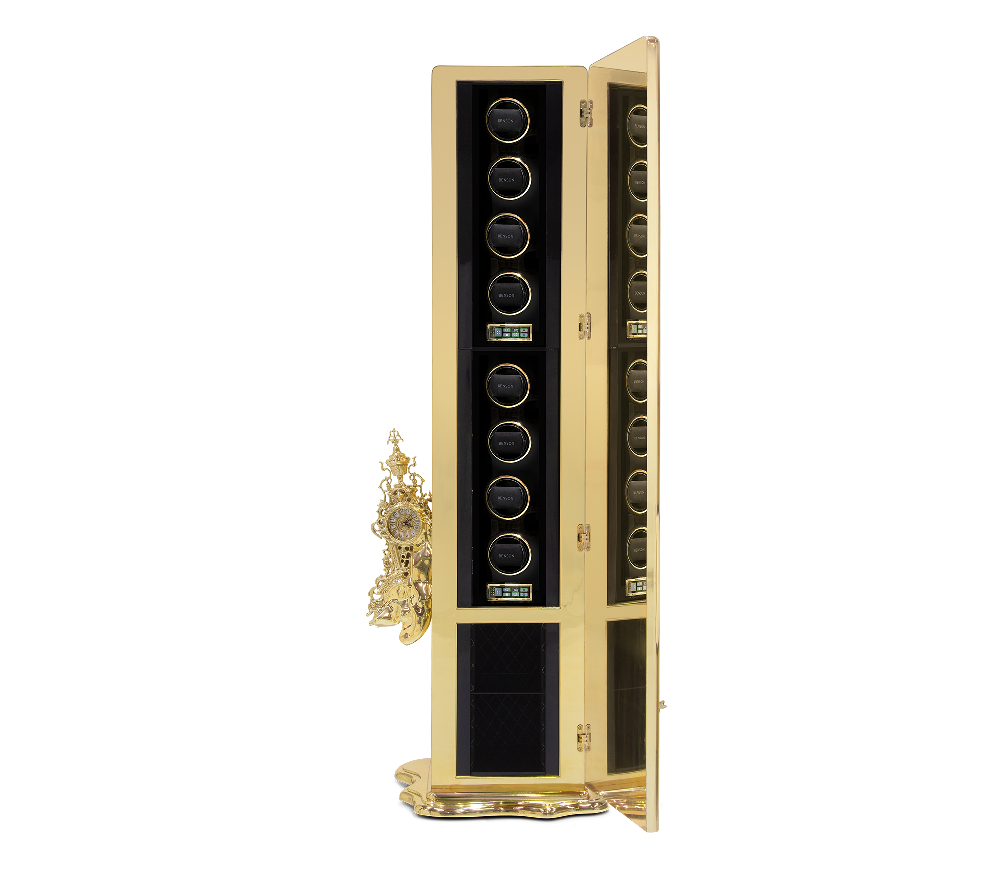 Luxury Surreal Watch Winder Safe Inspired by Salvador Dalí with Gold-Plated Finish & Secret Storage