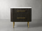 Finnley Closed Nightstand Solid Wood 2 Drawer Bedside Table for Modern Bedroom
