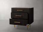 Finnley Bedroom Marble Top Nightside Table Living Three-Drawer Chest Wood Nightstands Bedside Table