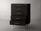 Finnley Marble Top Five-Drawer Dresser Wood Drawer Chest Cabinet