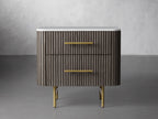 Finnley Closed Nightstand Solid Wood 2 Drawer Bedside Table for Modern Bedroom