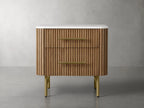Finnley Closed Nightstand Solid Wood 2 Drawer Bedside Table for Modern Bedroom