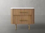Finnley Closed Nightstand Solid Wood 2 Drawer Bedside Table for Modern Bedroom