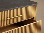 Finnley Bedroom Marble Top Nightside Table Living Three-Drawer Chest Wood Nightstands Bedside Table