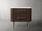 Finnley Closed Nightstand Solid Wood 2 Drawer Bedside Table for Modern Bedroom