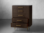 Finnley Marble Top Five-Drawer Dresser Wood Drawer Chest Cabinet