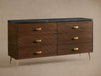 Giselle Vintage Living Six-Drawer Dresser Wood Entrance Storage Cabinet