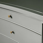 Henley Nightstand with Solid Mahogany Nightside Tables 3-Drawer Cabinet Brass Pulls