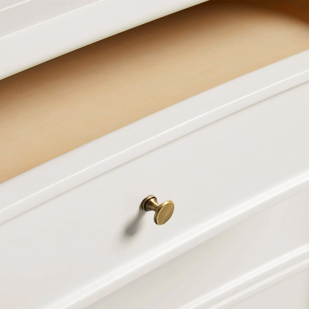 Henley Nightstand with Solid Mahogany Nightside Tables 3-Drawer Cabinet Brass Pulls