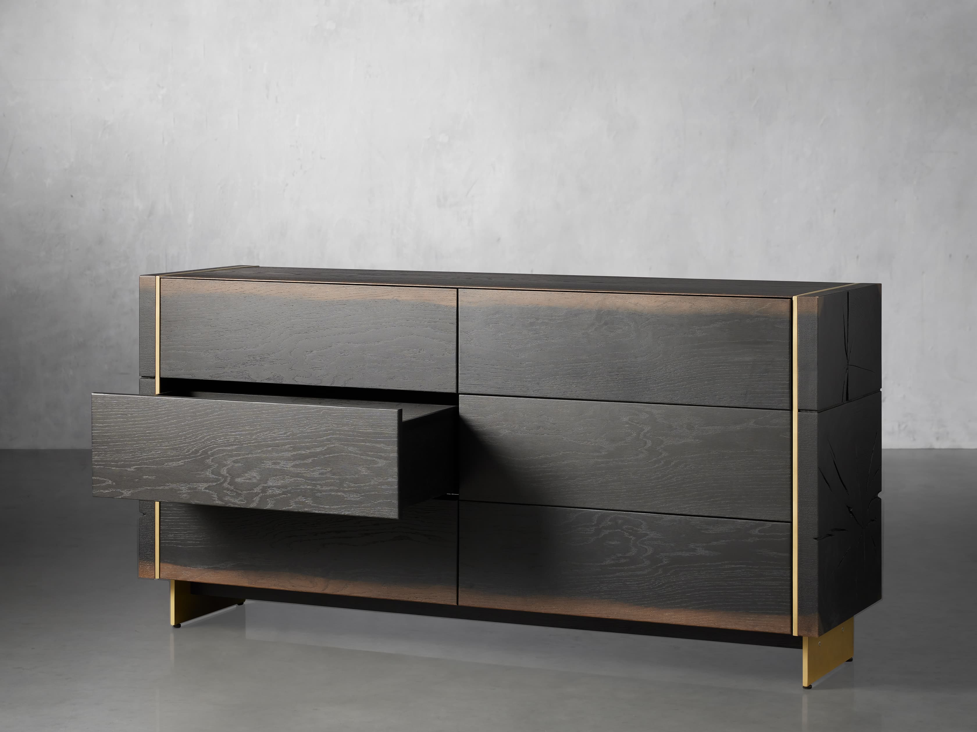 Mihaela Six-Drawer Dresser Handcrafted with Solid Oak Wood Chest of Drawers