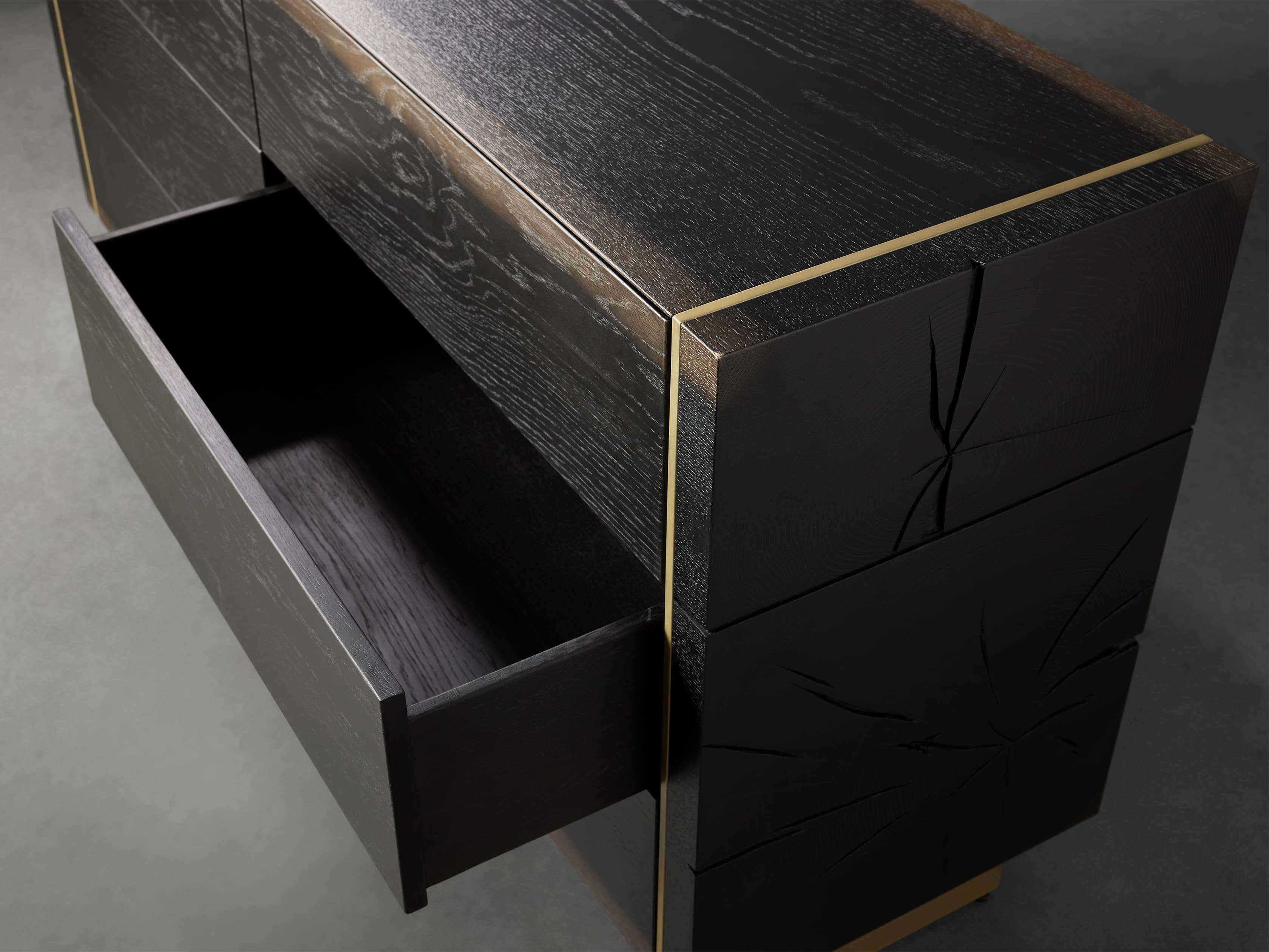 Mihaela Six-Drawer Dresser Handcrafted with Solid Oak Wood Chest of Drawers
